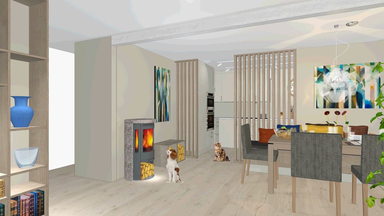 45. Oppussing kjøkken med skjerming mot stue