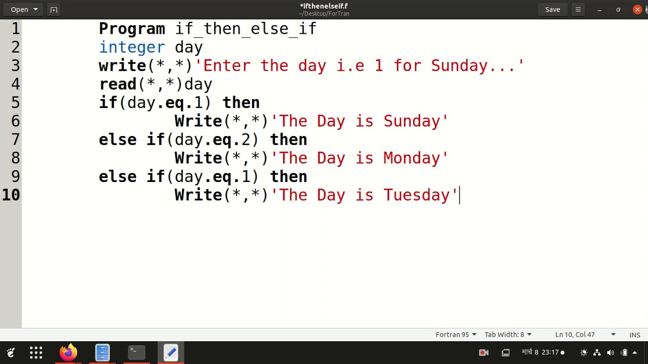 fortran write