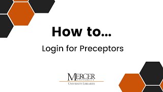 How to Login for Preceptors