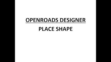 ORD - MicroStation - 4.7 - Place Shape