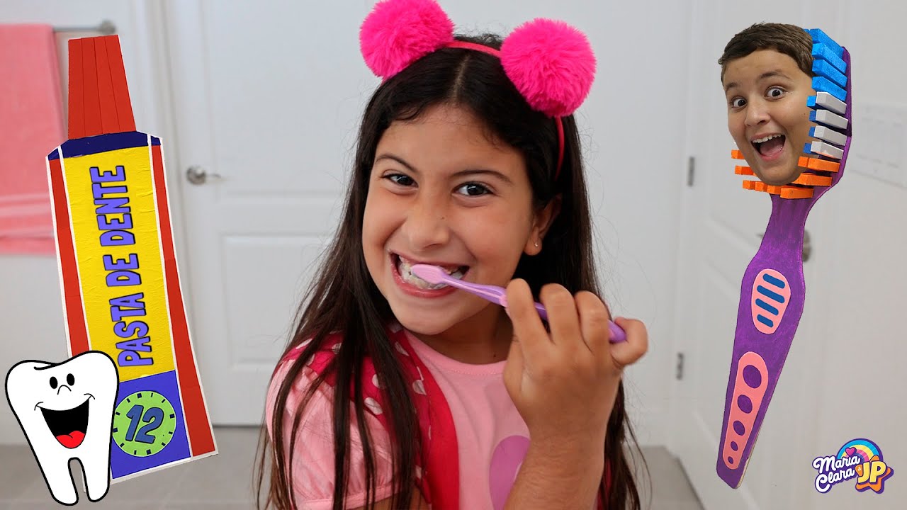 Мария Клара и Джей Пи узнают о важности чистки зубов.