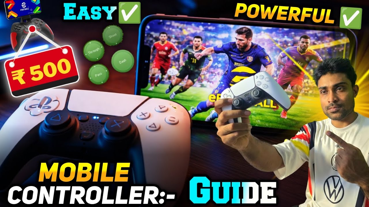 Mobile Controller❌Best Control Settings✅| How To Use Controller In EFootball Mobile Guide & Hand Cam