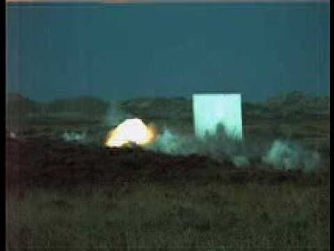 Leopard 2 Tank Firing - 120mm Smoothbore Canister Round vs Car
