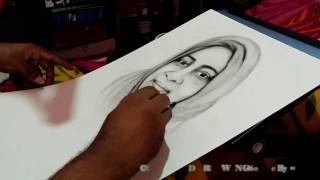 Charcoal Drawing On Paper