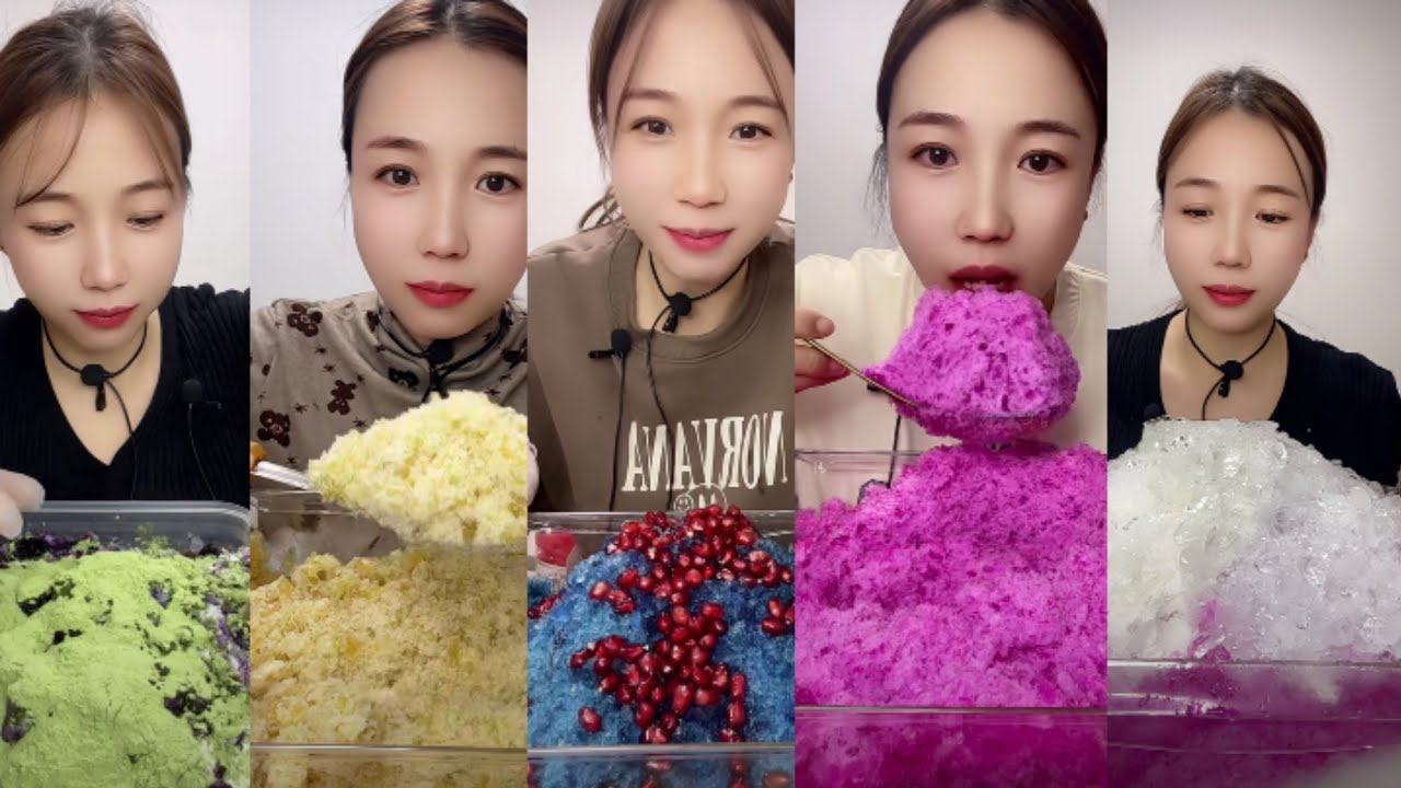 ONLY BITES |Shave Ice Bites with Matcha: The Ultimate Summer Treat/ASMR MUKBANG ICE EATING