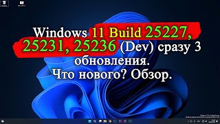Обзор обновлений Windows 11 Insider Preview Сборка 25227, 25231, 25236. ОБЗОР сразу 3 обновлений.