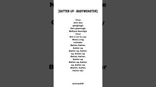babymonster - batter up (lyrics)