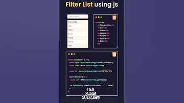 filter List using Html Css and javascript #coding #shorts #viral #javascript