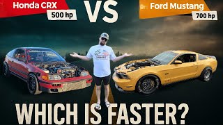 Jdm Power vs Modern Muscle: 750HP Turbo Mustang vs 500HP Turbo CRX! (Street Racing)