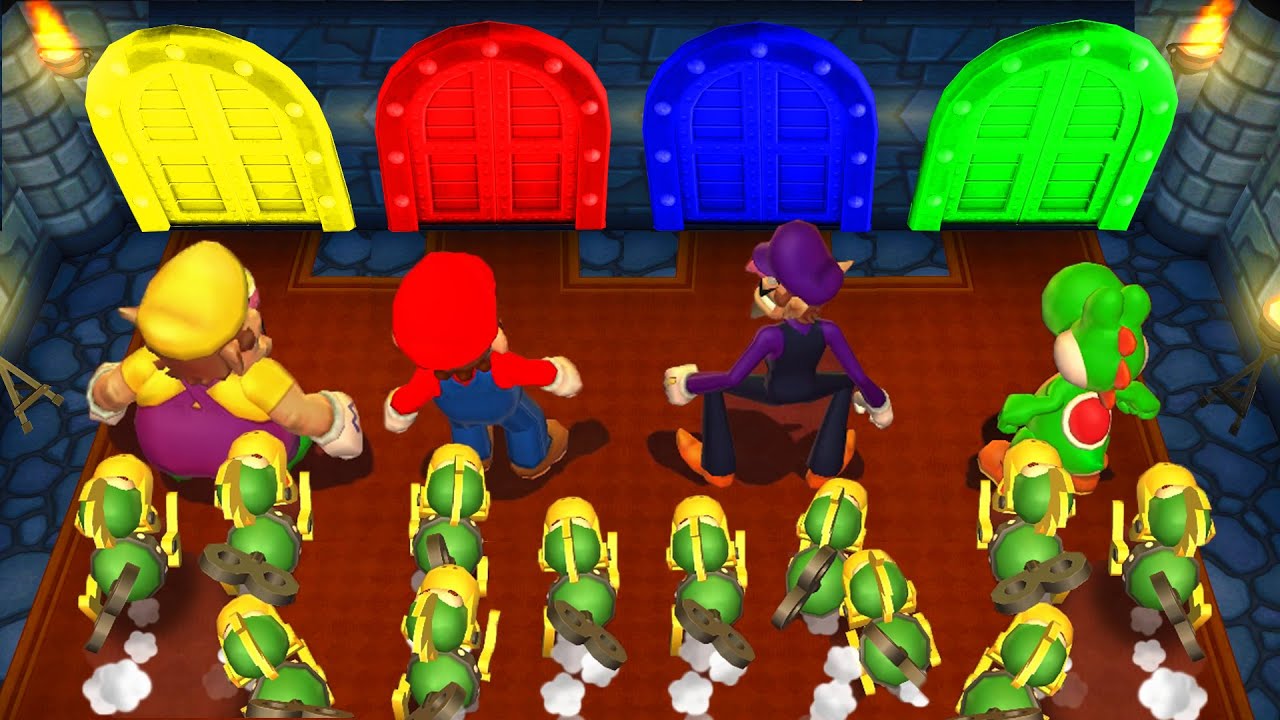 Mario Party 9 MiniGames Yoshi Vs Waluigi Vs Mario Vs Wario (Master Difficulty)