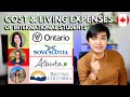 COST & LIVING EXPENSES OF INTERNATIONAL STUDENT: Ontario, Nova Scotia, Alberta & B. Columbia CANADA