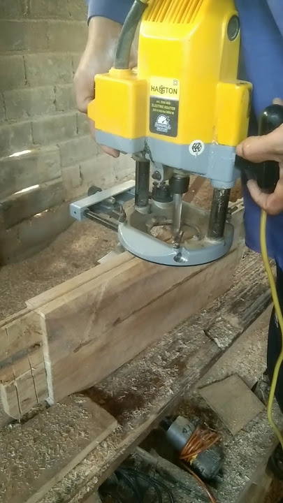 Cara membuat lubang pahat dengan mesin router #woodworking #router #tukangkayu