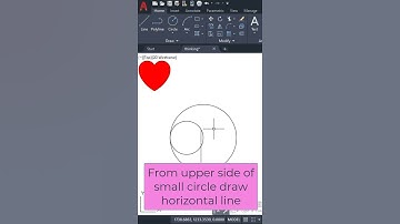 Draw professional heart  in autocad by using circles #shorts