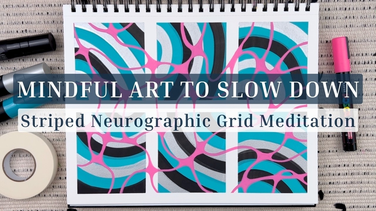 Slow Down and Relax Your Mind | Striped Neurographic Grid Art