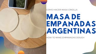 Masa De Empanadas Argentinas  Rpida Y Econmica