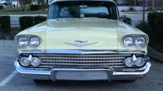 1958 Chevy Biscayne 4 door sedan YelWht