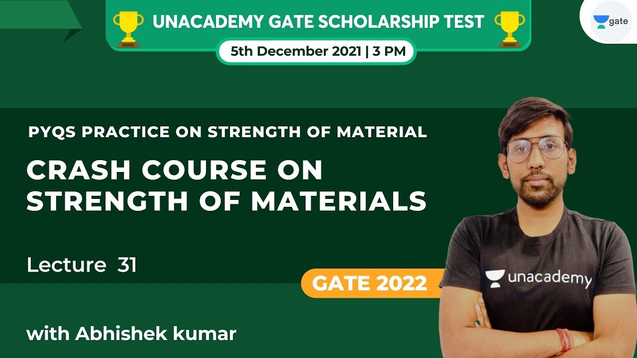 L 31 PYQs practice on strength of material 1 Crash Course on