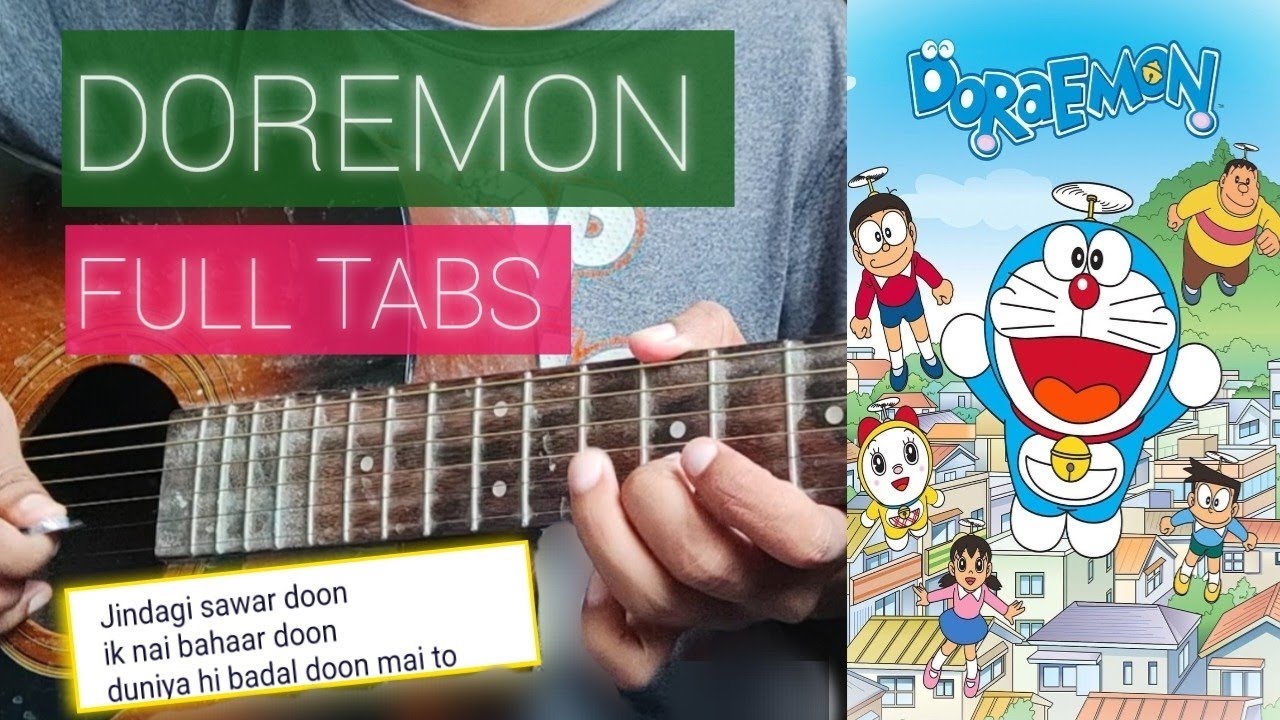 Doraemon Song - Guitar TABS step by step/Very Easy 