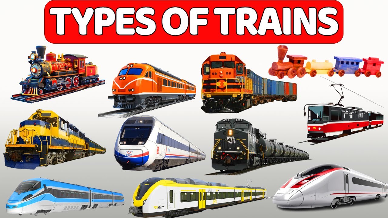 Trains Name for Kids | Types of Trains | Learn Railway Transport in ...