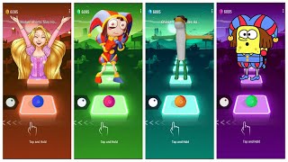 Princess 🆚 Pomni 🆚 Gummigoo 🆚 SpongeBob Digital Circus 🎶 Tiles Hop Edm Rush Game 🎮 Who is Best?
