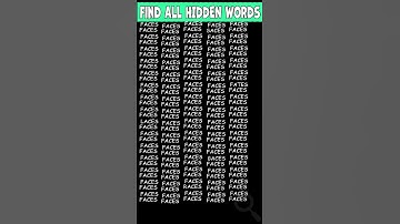Find The Hidden Words ? Eye Test Puzzle | FACES - LACES | Word Search