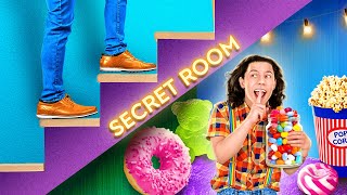 WE FOUND A SECRET ROOM || Boy VS Girl! Building a Hidden Secret Room in Our House by 123GO! FOOD