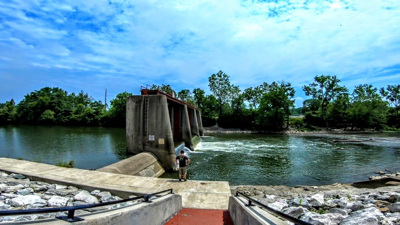 Great Miami River Fishing Dam Big Flathead Catfish YouTube