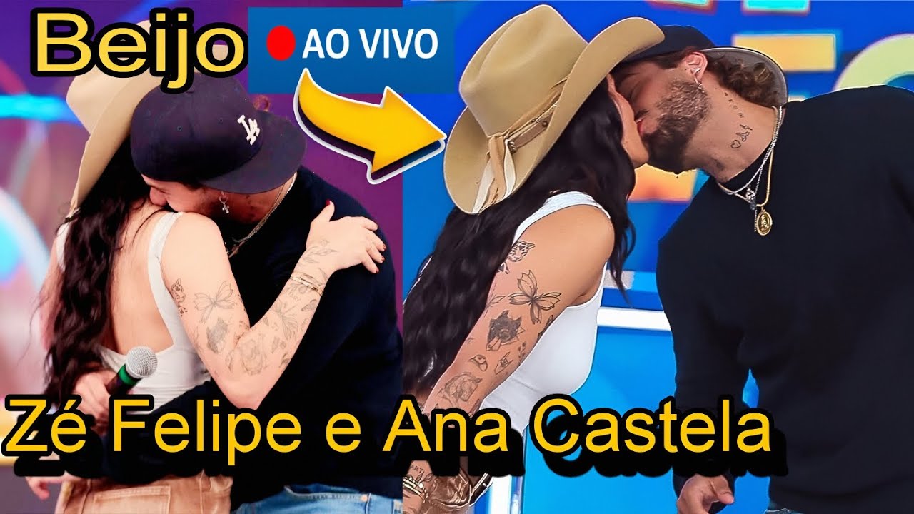 🚨 ZÉ FELIPE E ANA CASTELA DÃO BEIJO AO VIVO NO DOMINGOEGAL LEGAL NO SBT. 😍