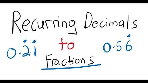 Recurring decimals to fractions(IGCSE)