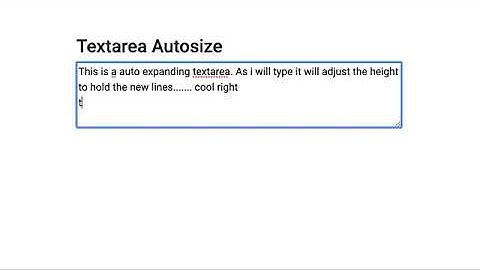 Auto expand textarea