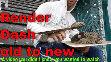 Repairing old blown roughcast render new cement and wet dashed