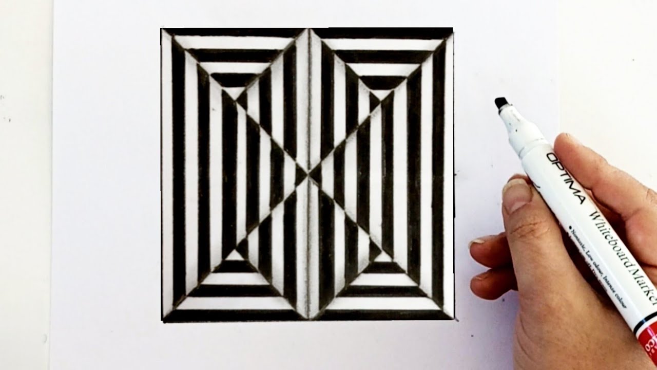 Optical illusion tutorial step by step,op art ideas 