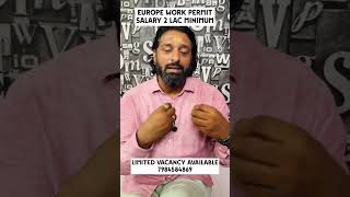Europe || Work permit || Skill || Job available || few vacancy left || Enroll now || make career