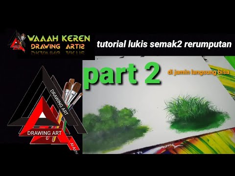 tutorial lukis semak2 rerumputan part 2 - YouTube