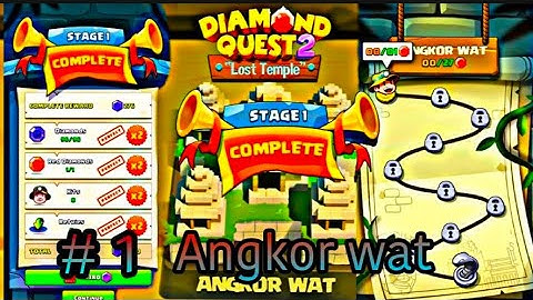 Diamond quest 2 || The lost temple ||Angkor wat stage 1 || full tutorial ||superb game || play Easy.