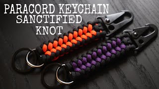 HOW TO MAKE KEYCHAIN SANCTIFIED KNOT WITH CARABINER / SNAPHOOK , SANCTIFIED PARACORD TUTORIAL