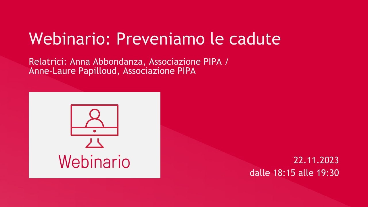 Webinario: Preveniamo le cadute