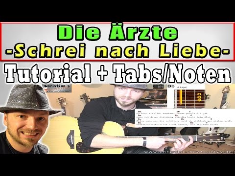 ★Ärzte SCHREI NACH LIEBE Akustik Gitarren Tutotial | Liedbegleitungs Akkordversion