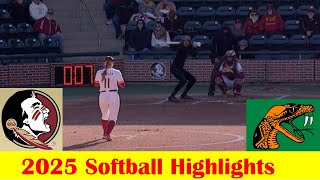 Florida A&M vs #8 Florida State Softball Game Highlights 2 20 2025