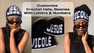 How to Crochet Neat letters And Numbers on Hats | Custom beanie tutorial 