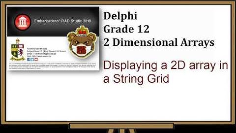 3. Displaying a 2D array in a String Grid