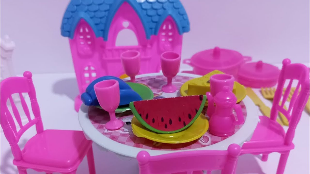 12 Minutes Satisfying with Unboxing BarbiePrincess Pink Bedroom, Kitchen  Play Set Review Toys｜ASMR