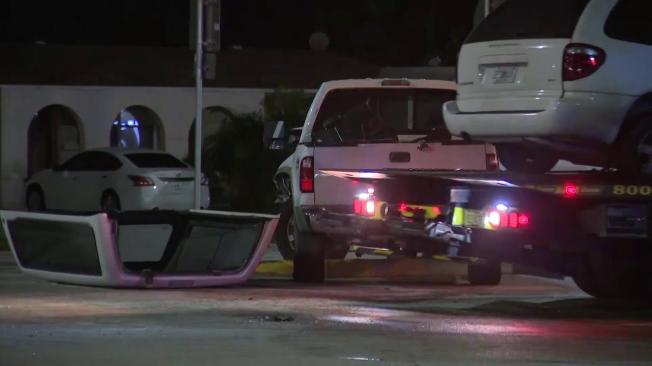 Pompano Beach fiery fatal crash being investigated - YouTube