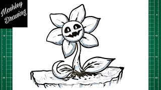 How to Draw Flowey from Undertale (Flowey's Laugh) - Pixel Art Step by Step  Drawing Tutorial 