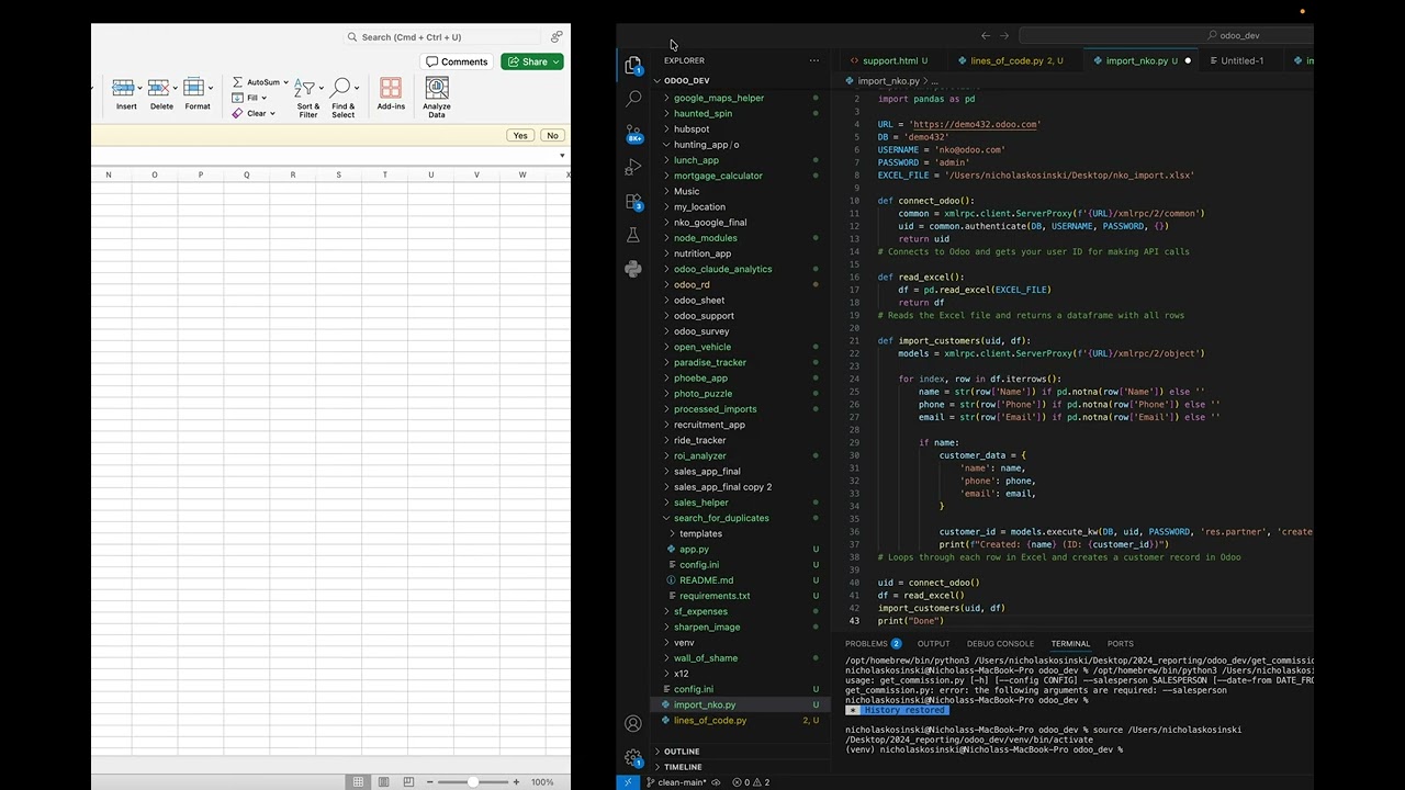Odoo V19 - Importing Data via API