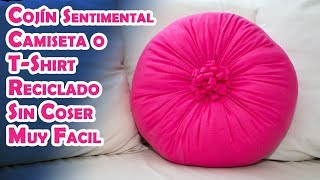 Cojin Sentimental Camiseta o T-Shirt  Reciclado Sin Coser Muy Facil