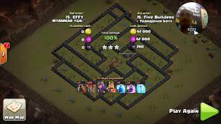 Town Hall 9 Lavaloon Attack 3 Star in Tamil