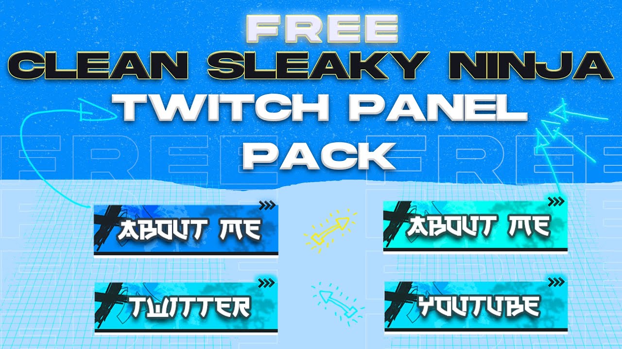Free Clean Sleaky Ninja Twitch Panels Pack With Multiple Colors Twitch Panel Design Youtube