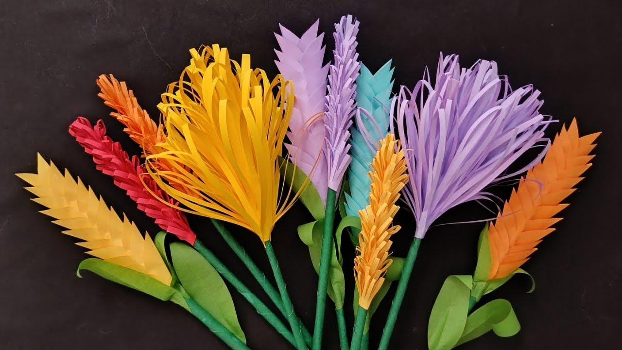 how-to-make-paper-flower-with-color-paper-diy-paper-flower-making-how