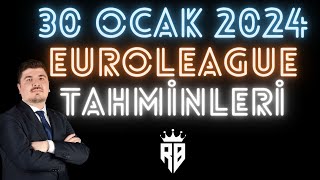 30 Ocak 2024 Euroleague İddaa Tahmi̇nleri̇ Asvel-Fenerbahçe Beko Katilda Şov Devam Edi̇yor